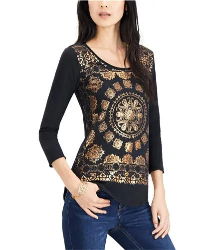 Lucky Brand Womens Medallion Graphic T-Shirt