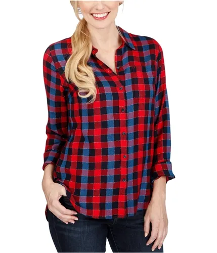 Lucky Brand Womens Plaid Button Up Shirt, TW5