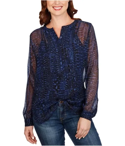 Lucky Brand Womens Printed Pullover Blouse, TW2