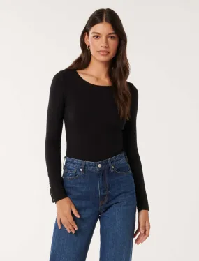 Luna Scoop Neck Long Sleeve Top