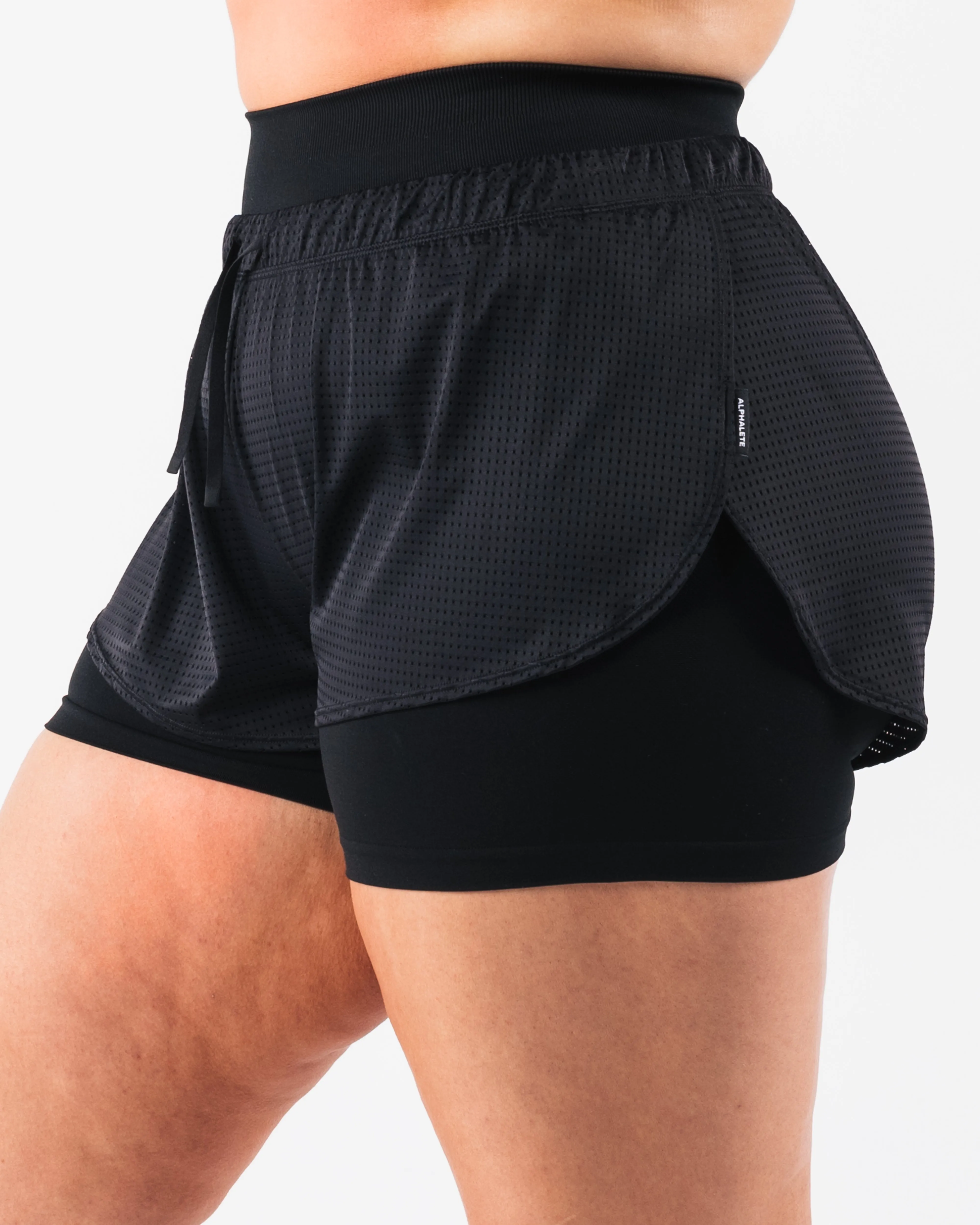 Margo Black Mesh Shorts.