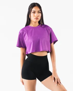 Margo Mesh Crop Tee - Blaze, Women's Fashion Top, Available in Blaze Color.