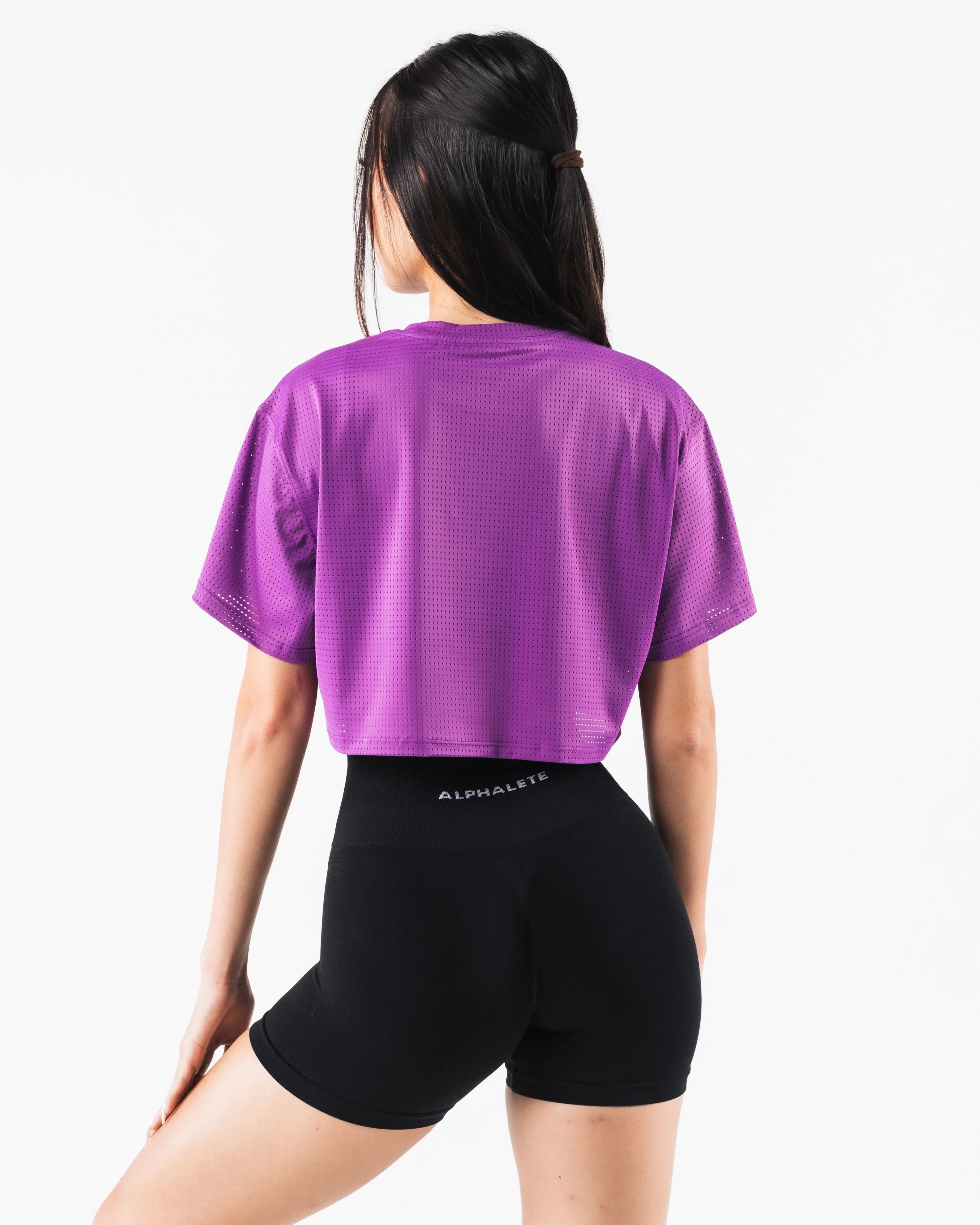 Margo Mesh Crop Tee - Blaze, Women's Fashion Top, Available in Blaze Color.