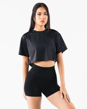 Margo Mesh Crop Top - Black