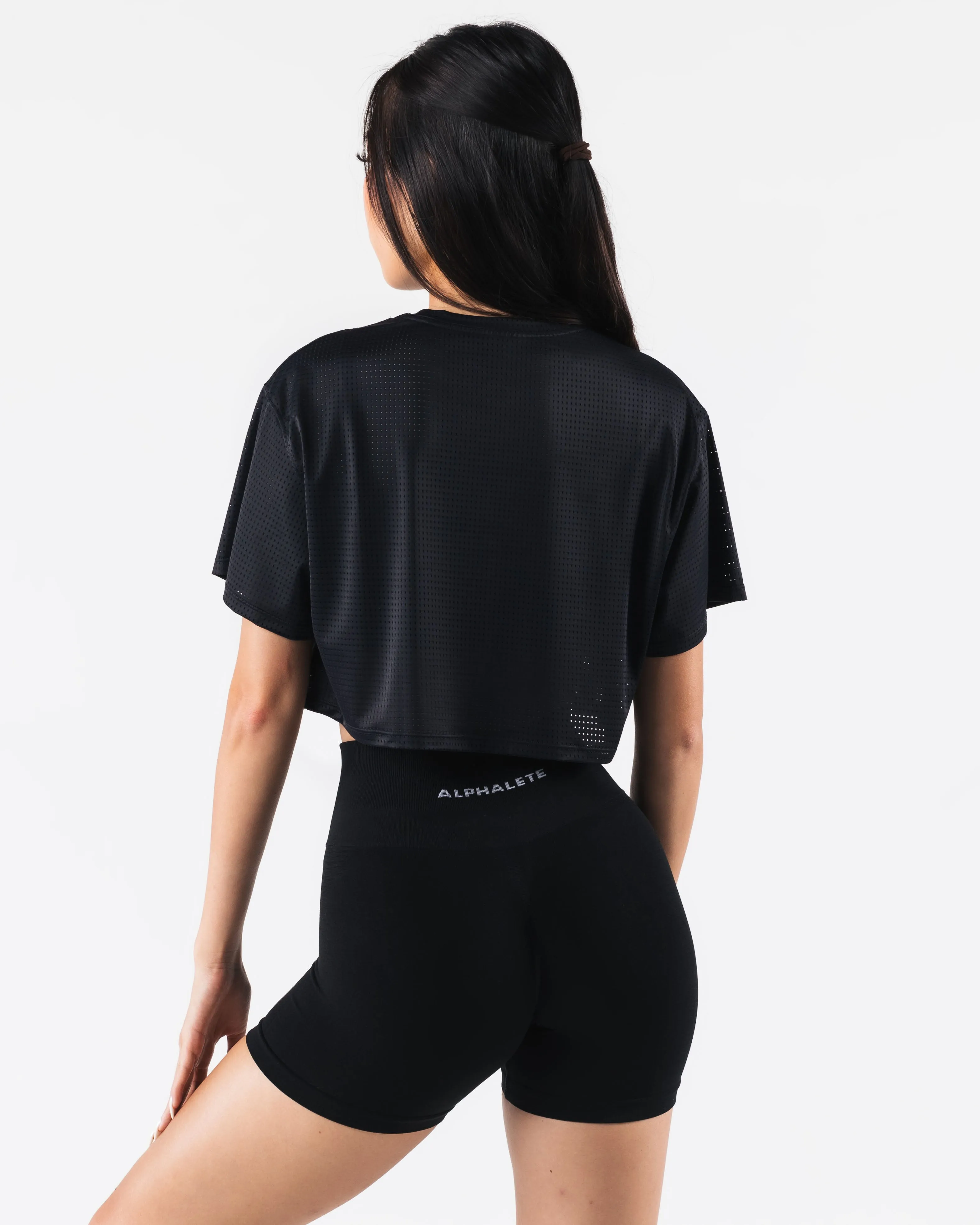 Margo Mesh Crop Top - Black