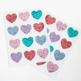 Meri Meri Rainbow Glitter Heart Stickers