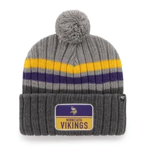 Minnesota Vikings '47 Brand Gray Patch Cuff Knit w/ Pom