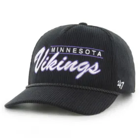 Minnesota Vikings '47 Brand Hitch Black Double Header Adjustable Rope Hat