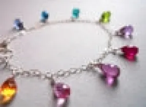 Multi-Colored faceted quartz droplet bracelet