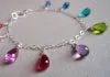 Multi-Colored faceted quartz droplet bracelet