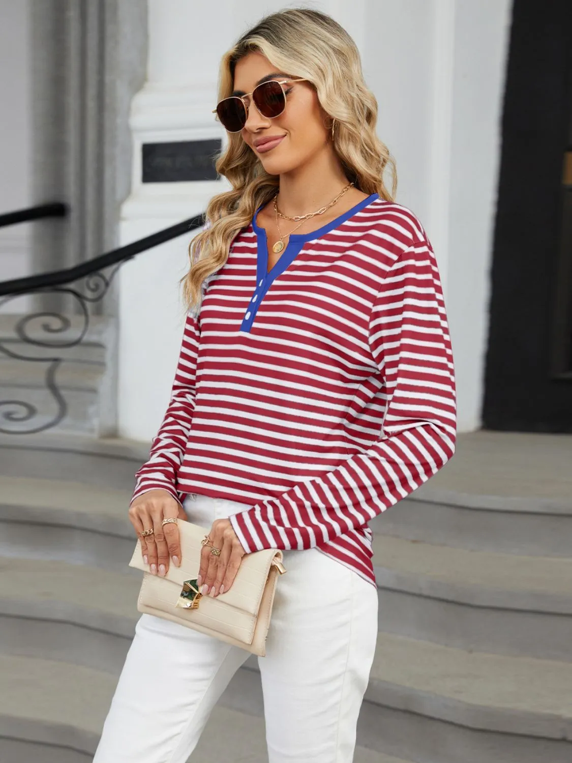 Nantucket Notched Long Sleeve Tee