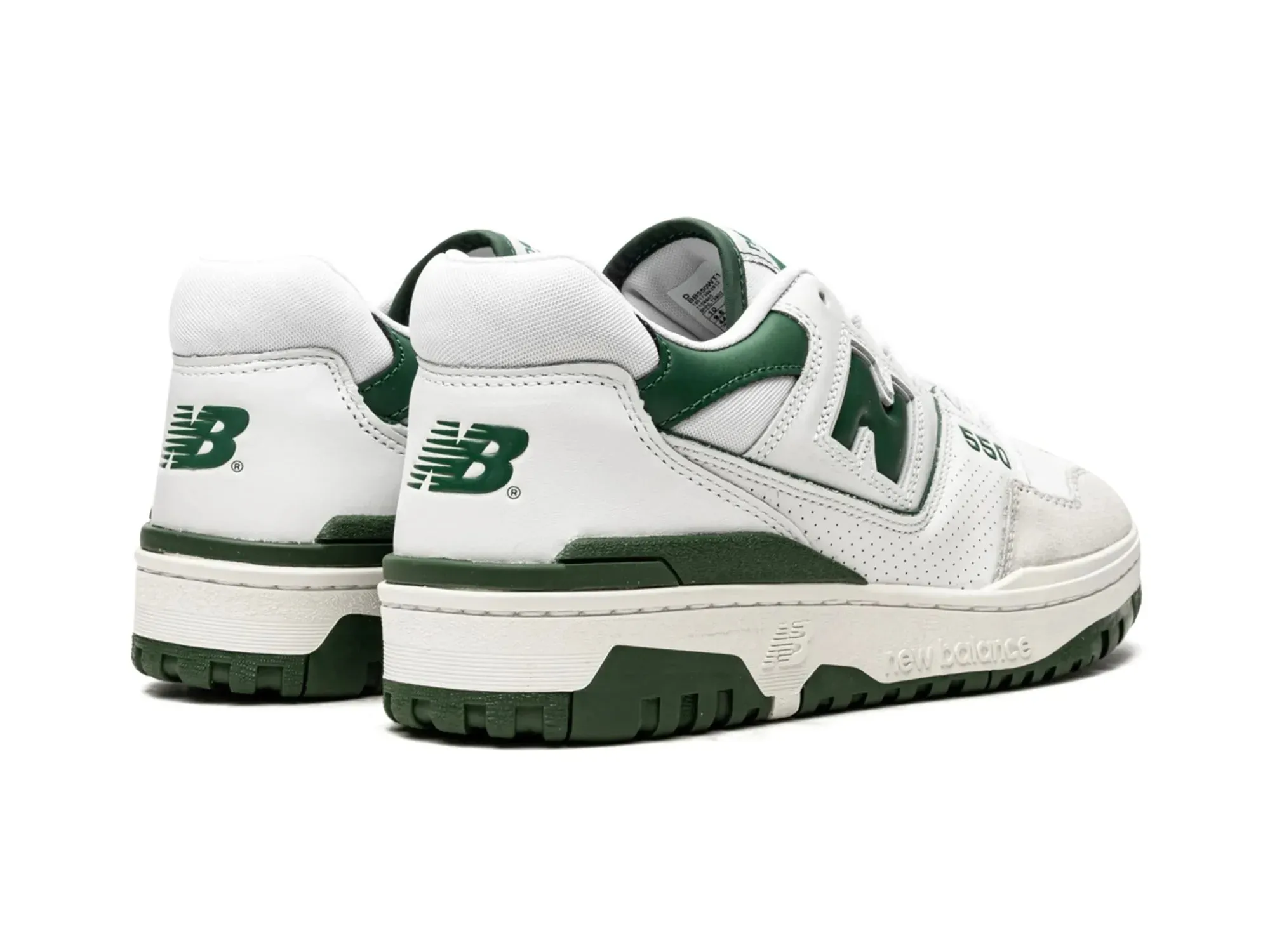 New Balance 550 shoes in white and green