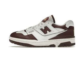 New Balance 550 White Burgundy sneakers.