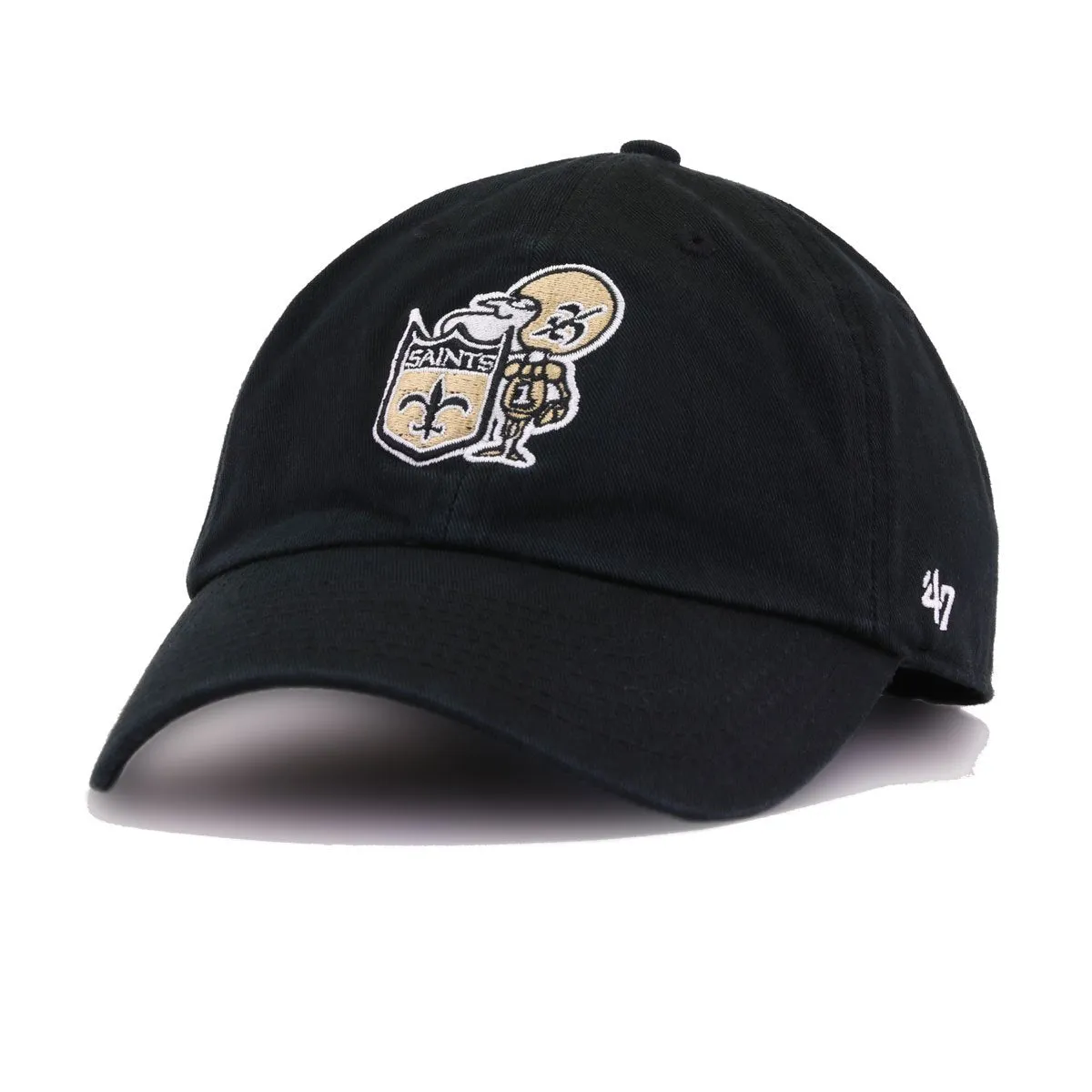 New Orleans Saints Legacy Black 47 Brand Clean Up Dad Hat