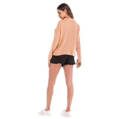 New V-neck Loose Knit Sweater Nhtk151856