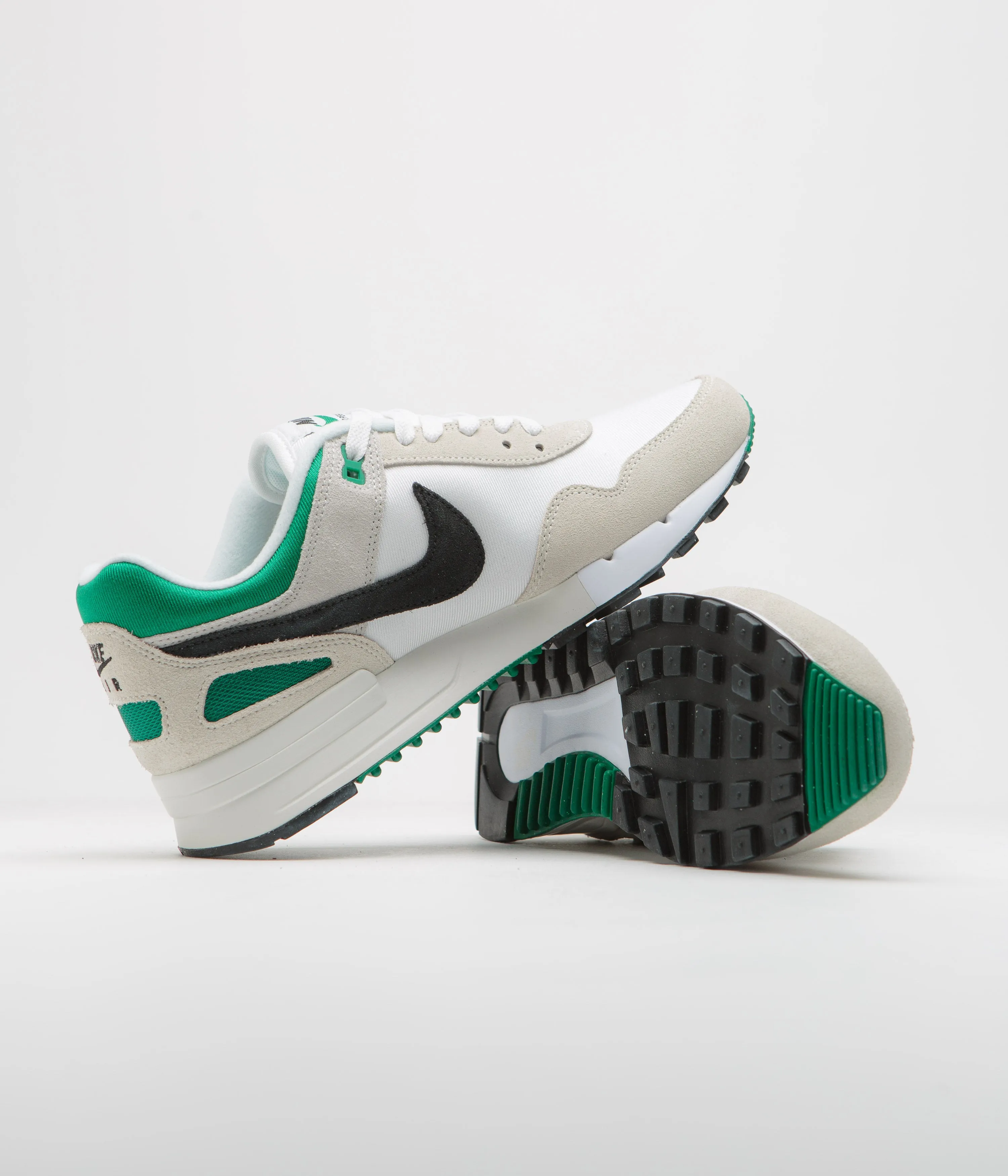 Nike Air Pegasus 89 Shoes in White and Black, Malachite, Photon Dust