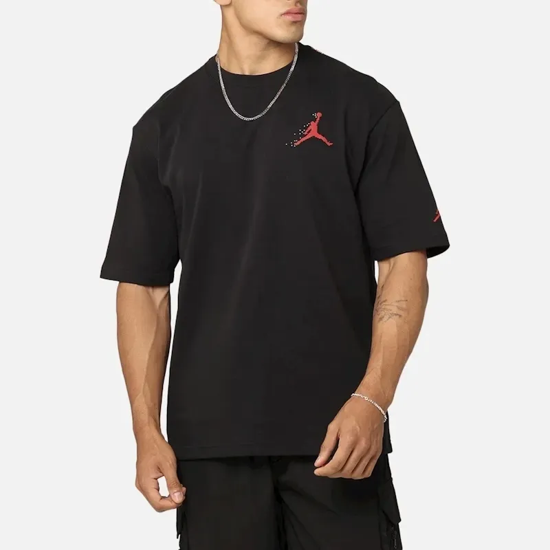 Nike Crew Neck Cotton T-Shirt with Short Sleeves and Oversized Logo - Street Style