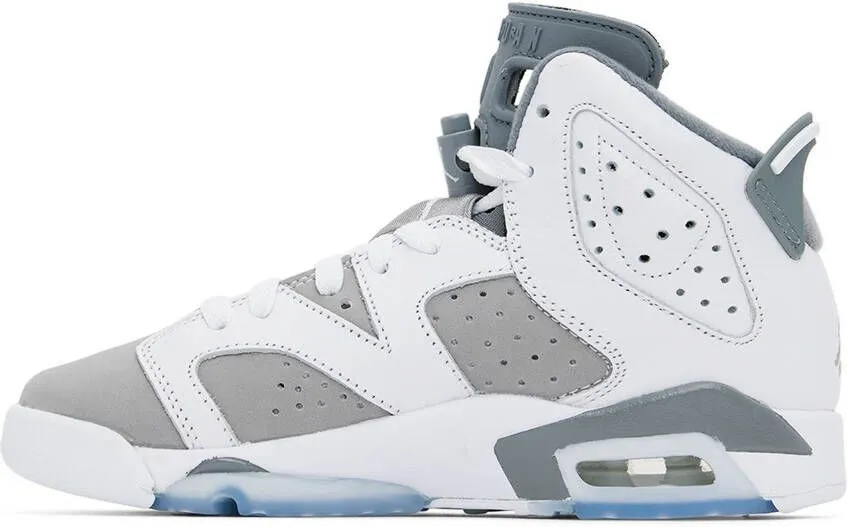 Nike Jordan Kids White & Gray Air Jordan 6 Retro Big Kids Sneakers