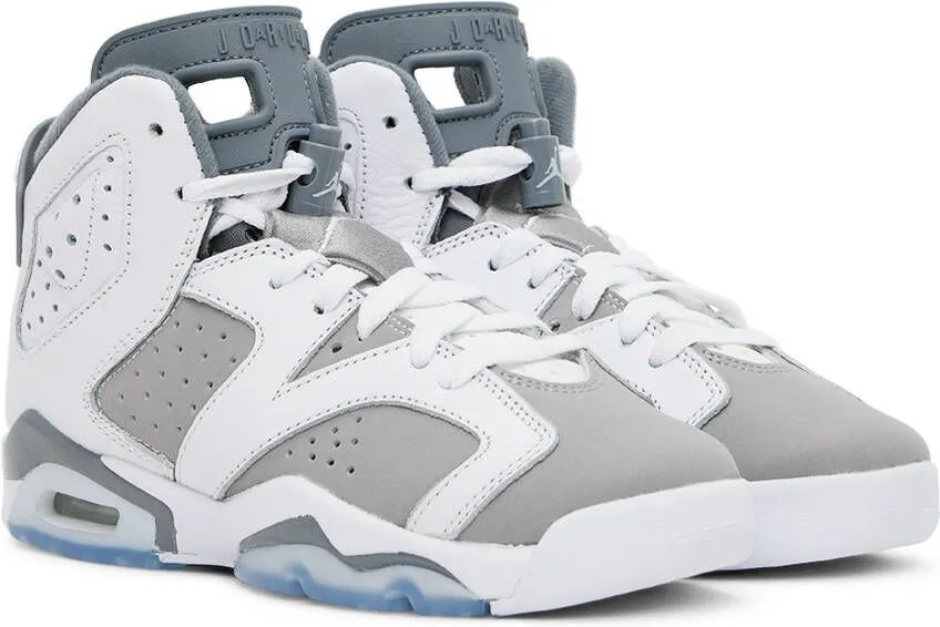 Nike Jordan Kids White & Gray Air Jordan 6 Retro Big Kids Sneakers