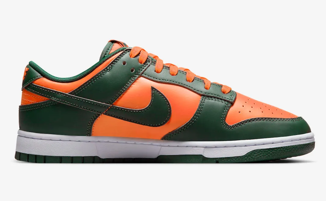 Nike SB Dunk Low Miami Hurricanes Team Dark Green White DD1391-300