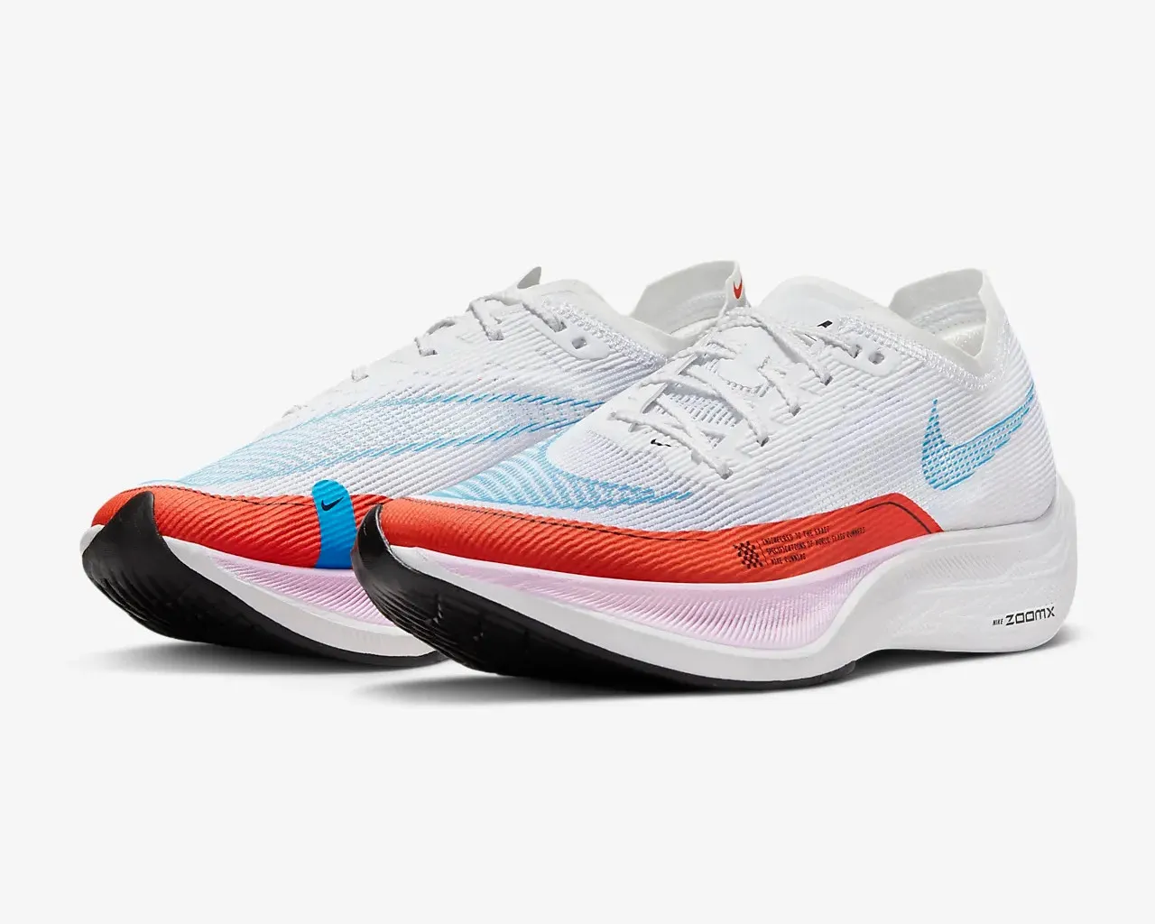 Nike ZoomX VaporFly NEXT% 2 Combines Rush Orange Laser Blue CU4123-102