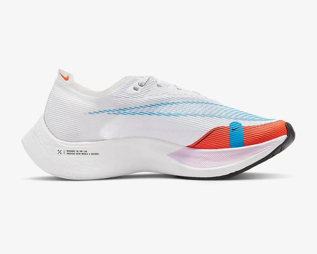 Nike ZoomX VaporFly NEXT% 2 Combines Rush Orange Laser Blue CU4123-102