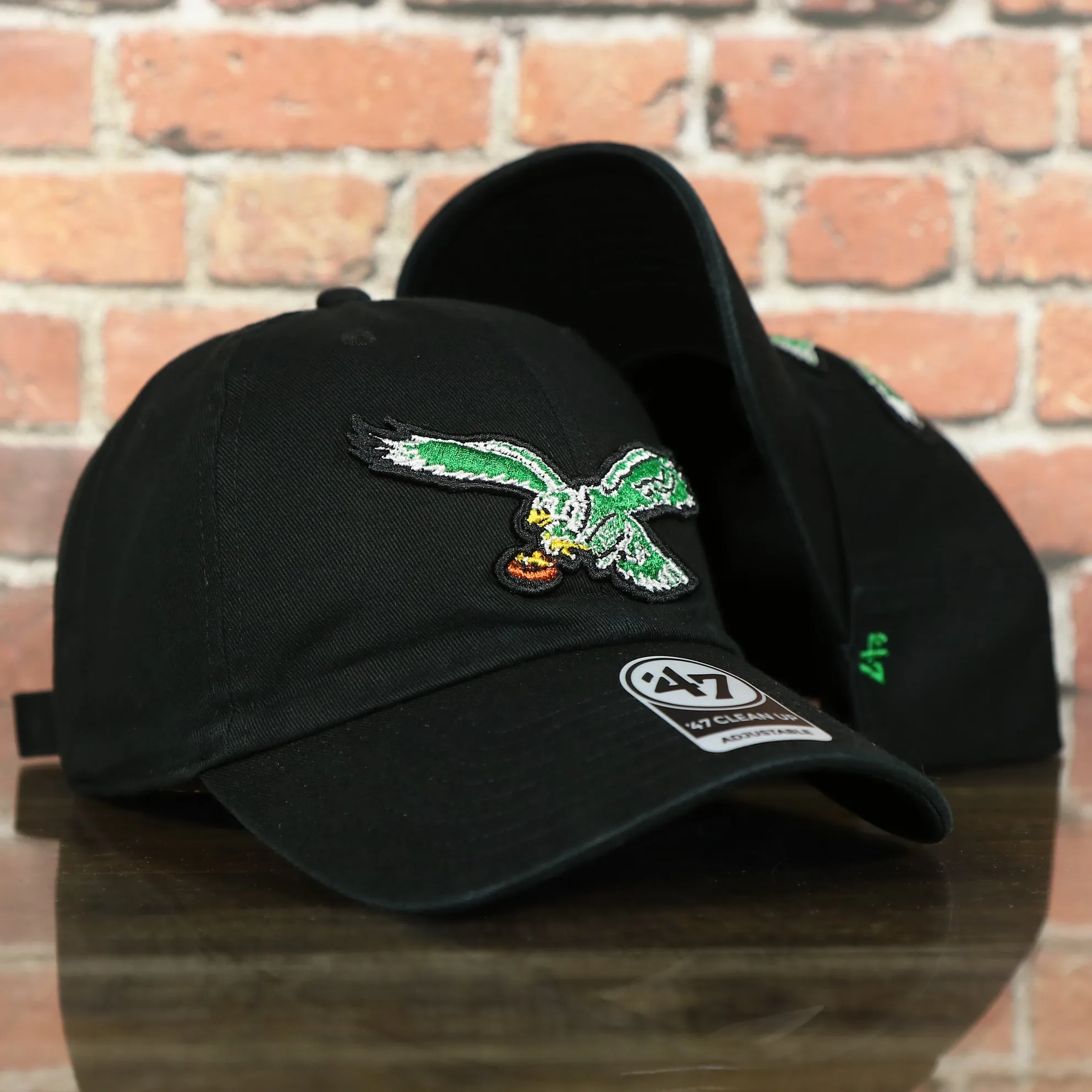 Philadelphia Eagles throwback black adjustable hat