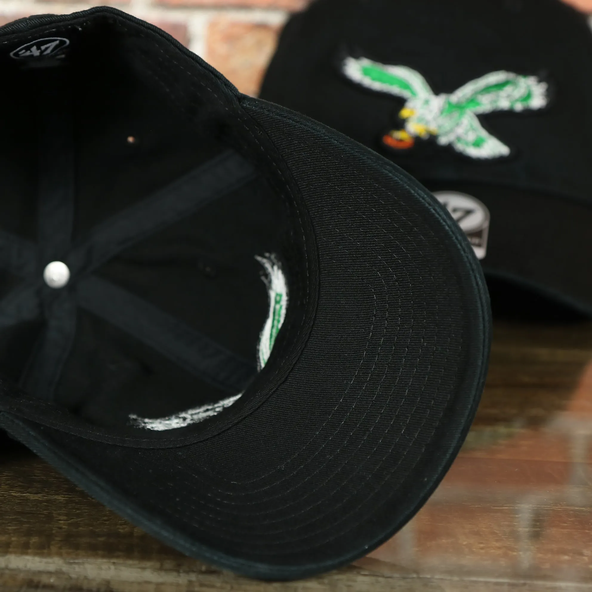 Philadelphia Eagles throwback black adjustable hat