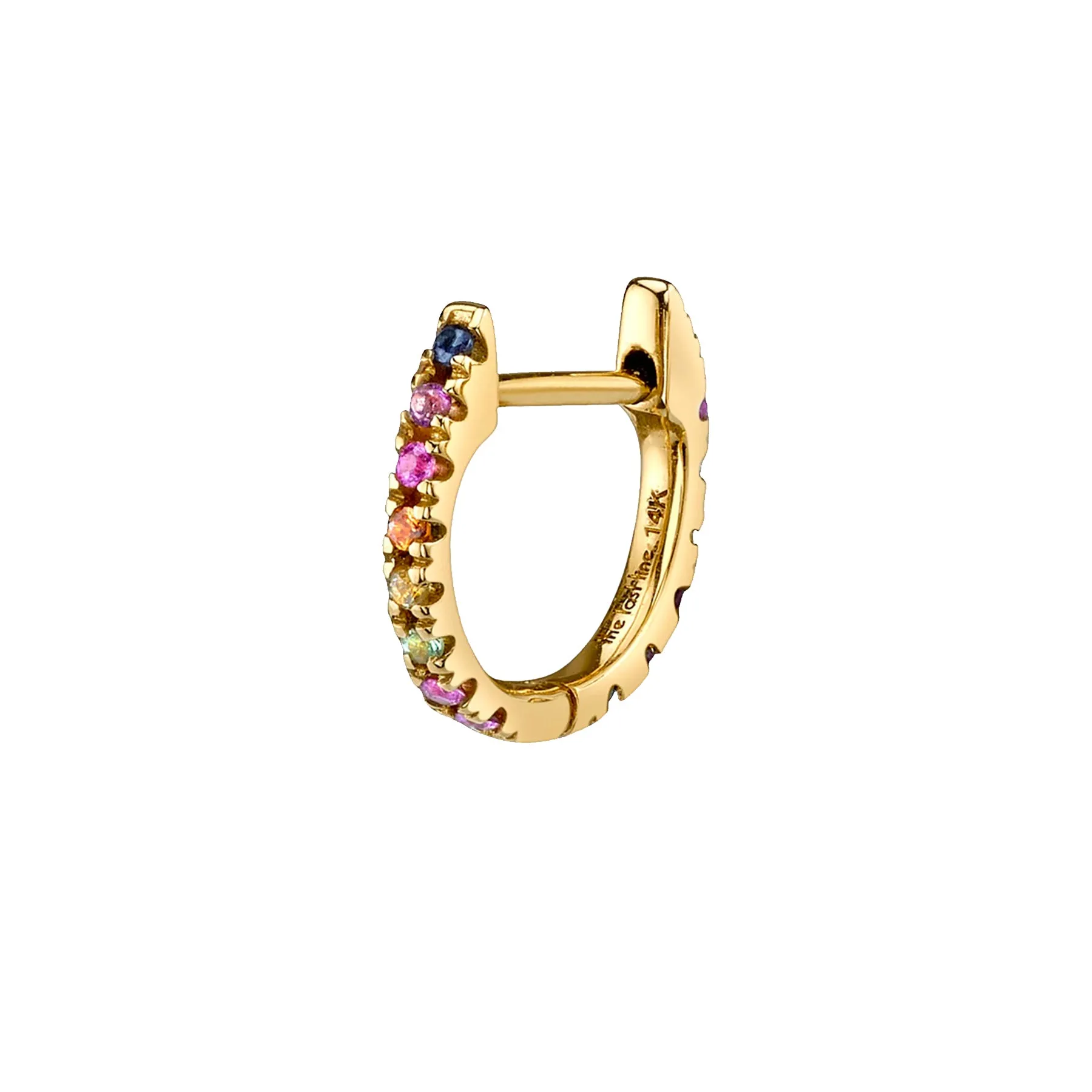 Piercing Huggie - Rainbow / 14k Yellow Gold