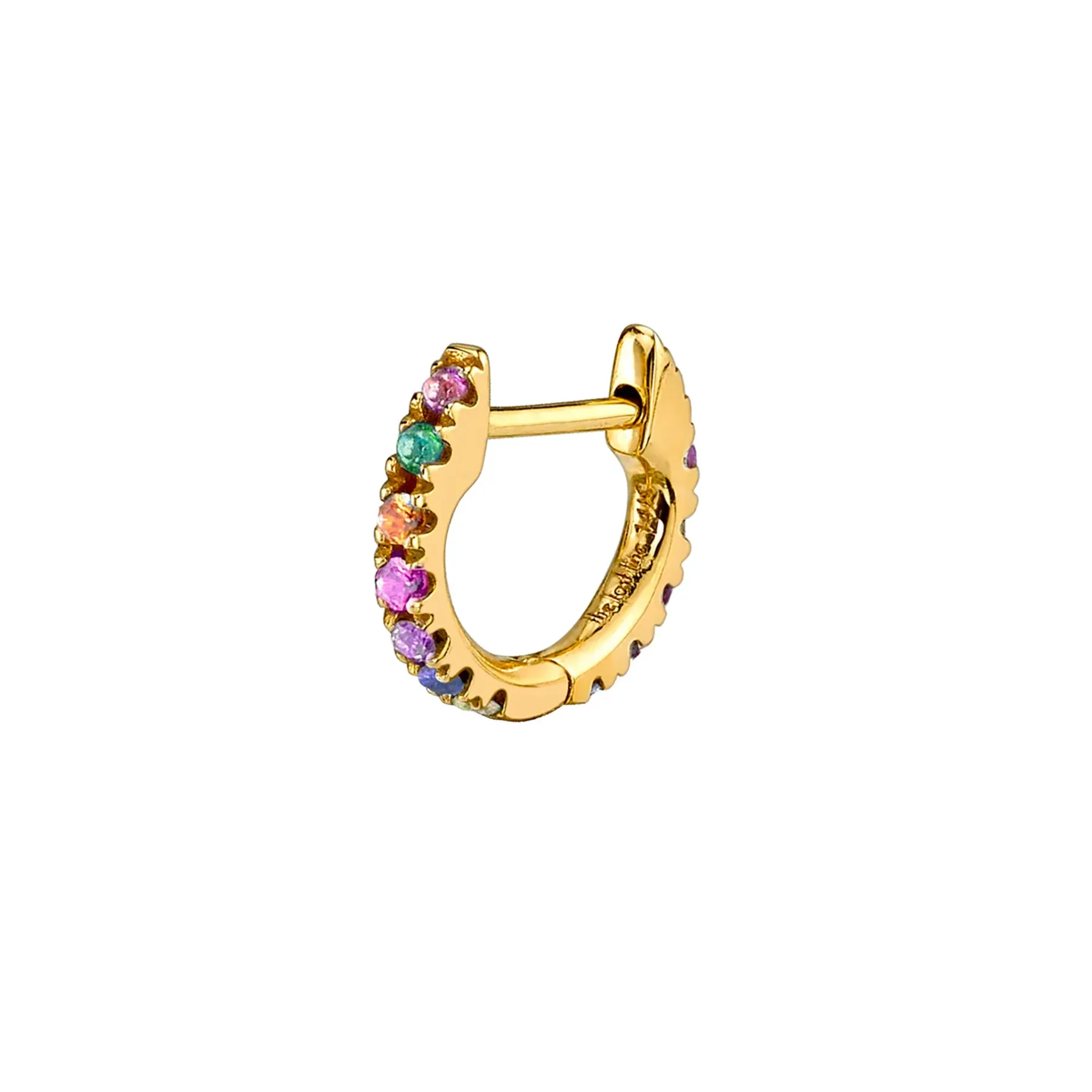 Piercing Huggie - Rainbow / 14k Yellow Gold