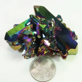 Rainbow Aura Burr Cluster with DT's - n0944