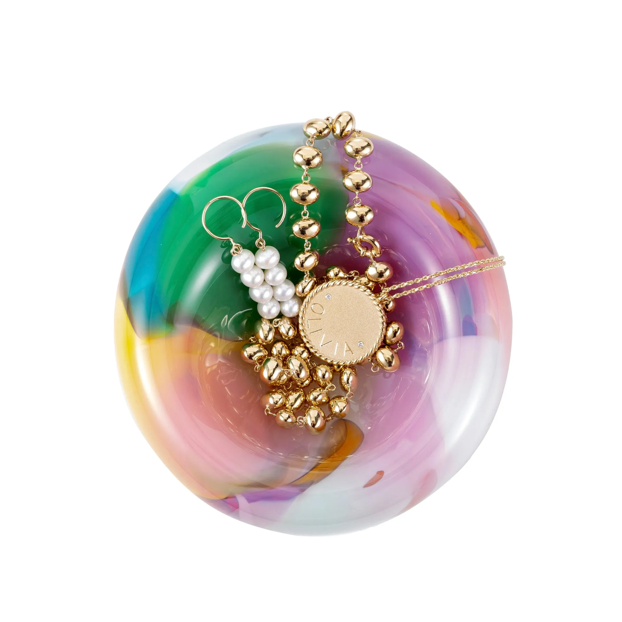 Rainbow Bubble Glass Catchall