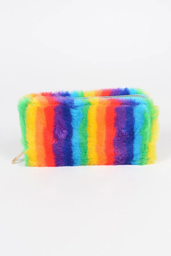 Rainbow Colored Fur Wallet