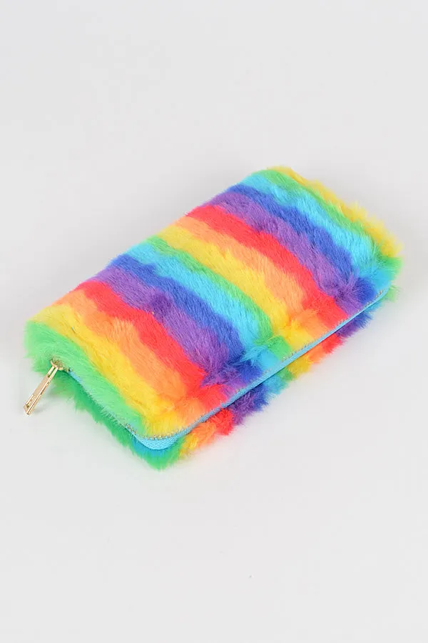 Rainbow Colored Fur Wallet