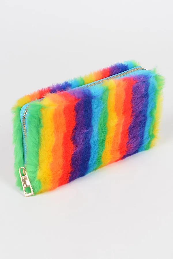 Rainbow Colored Fur Wallet