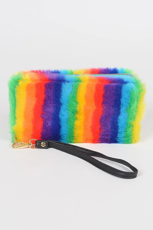 Rainbow Colored Fur Wallet