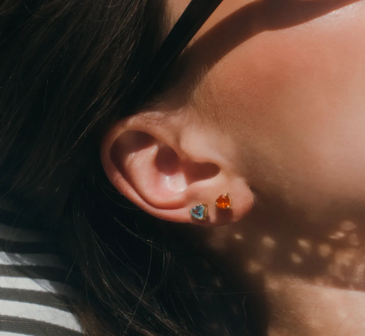 Rainbow heart earrings