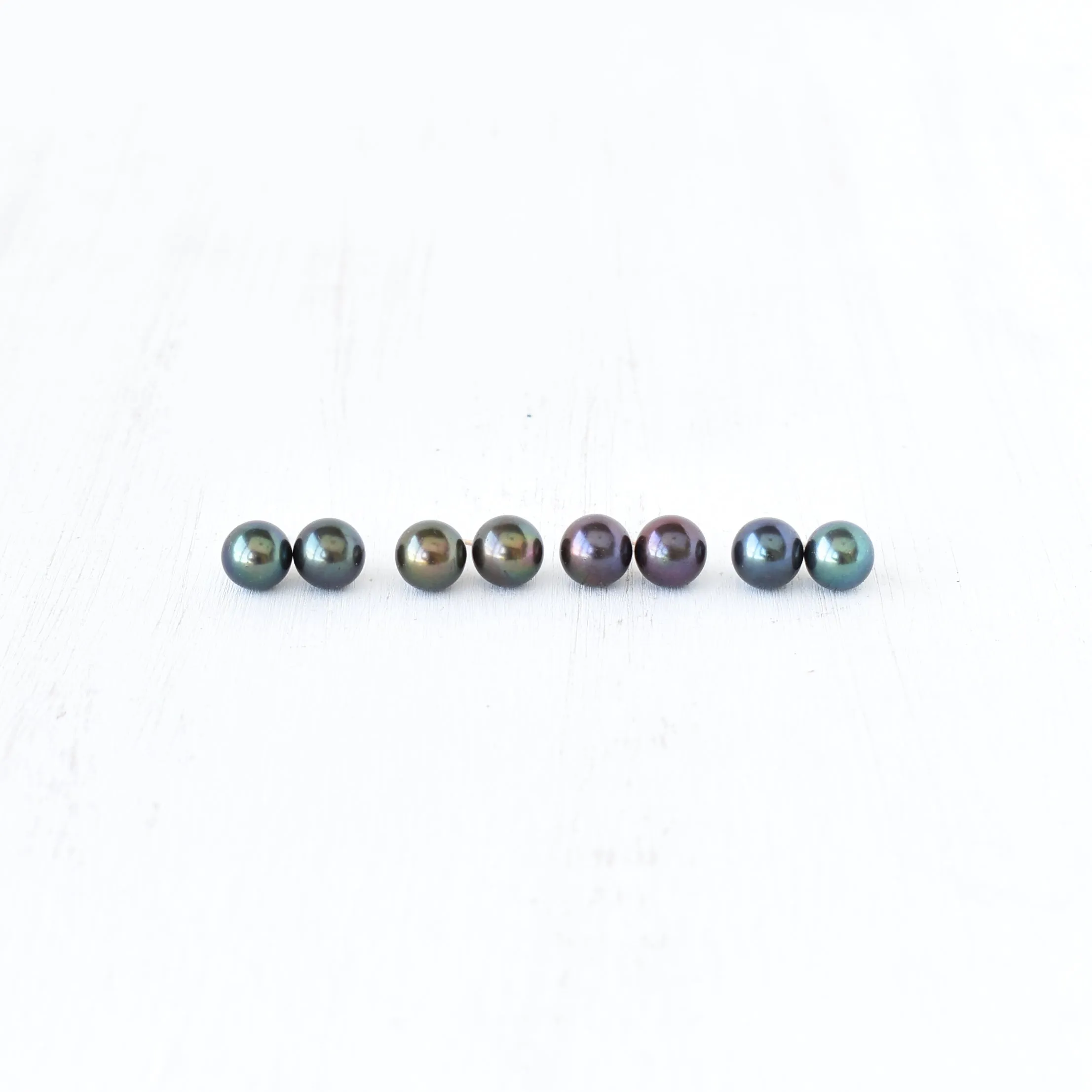 Rainbow Pearl Stud Earrings