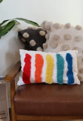 Rainbow Striped Pillow