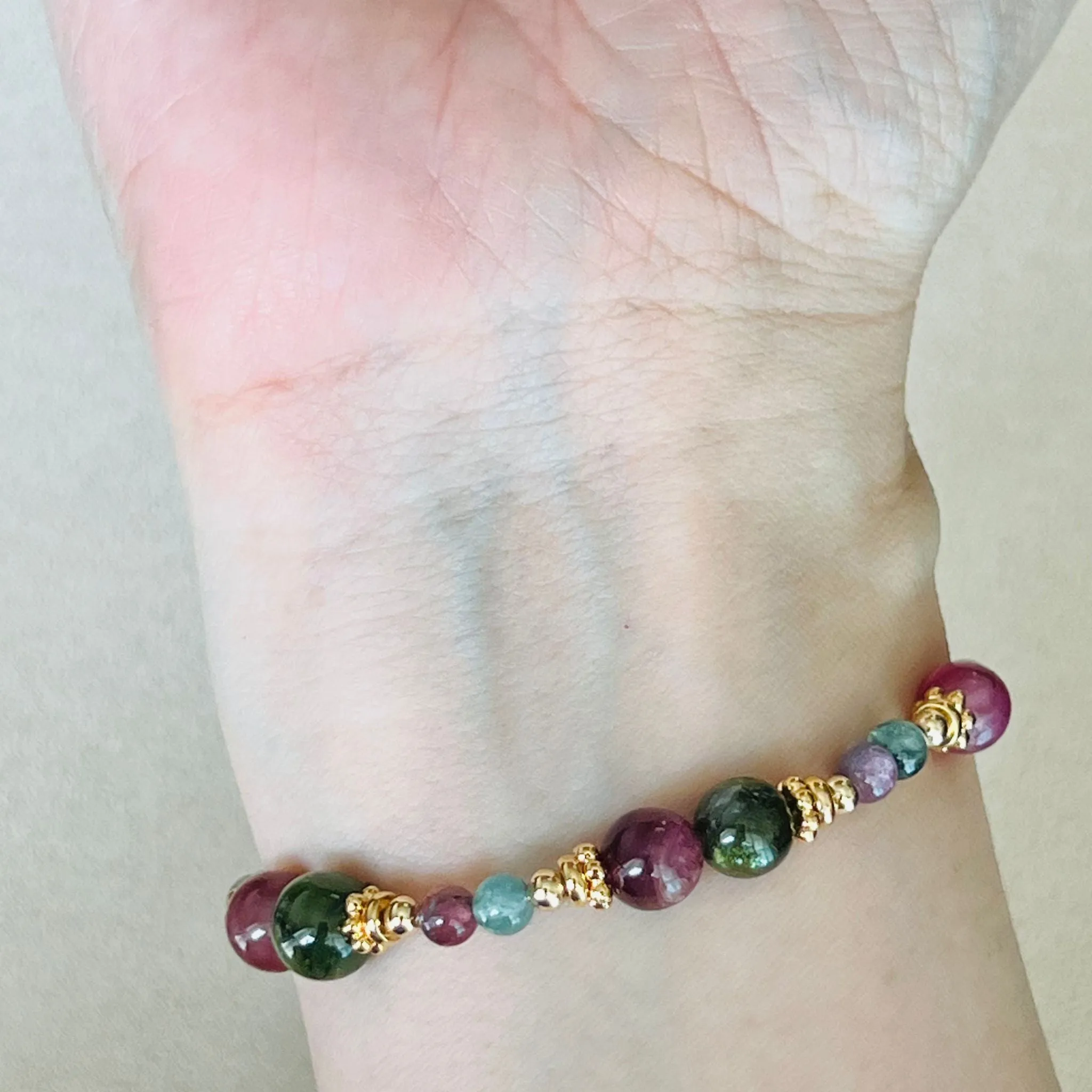 Rainbow tourmaline bracelet: Discover the vibrant beauty of this stunning accessory.