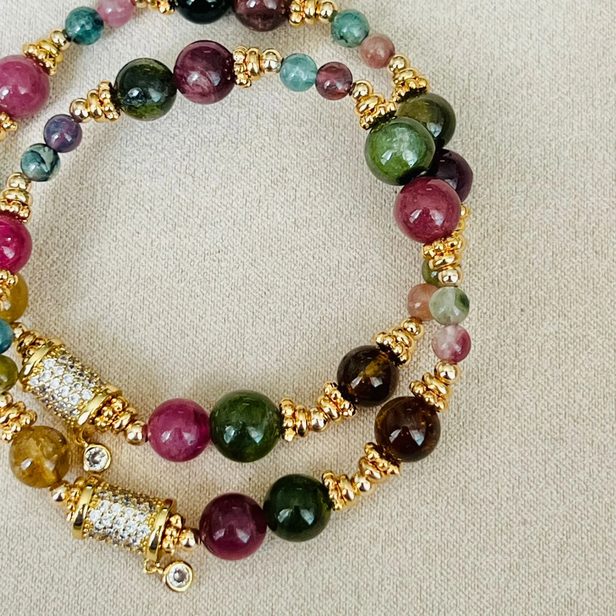 Rainbow tourmaline bracelet: Discover the vibrant beauty of this stunning accessory.