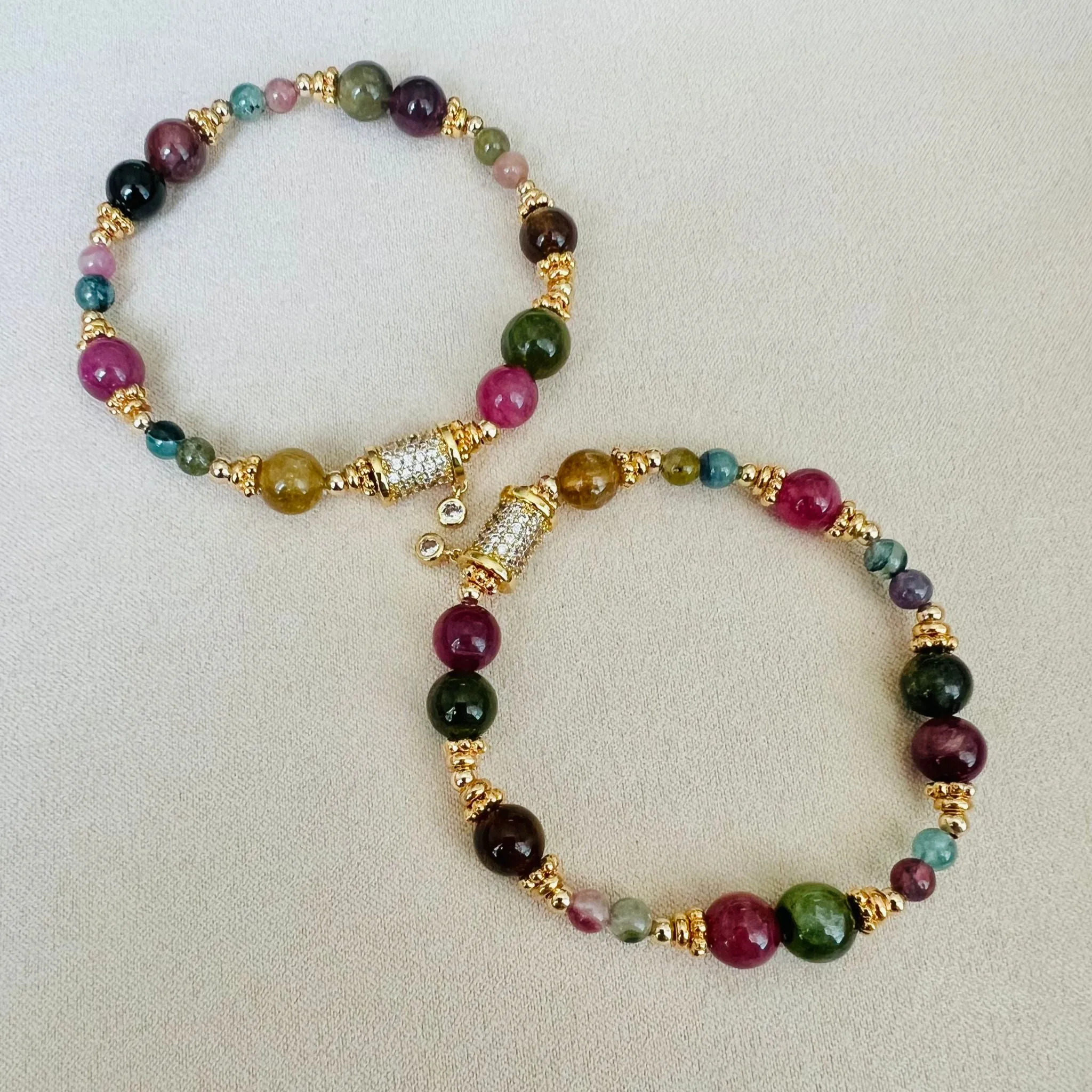 Rainbow tourmaline bracelet: Discover the vibrant beauty of this stunning accessory.