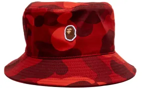 Red Bathing Ape Color Camo Bucket Hat