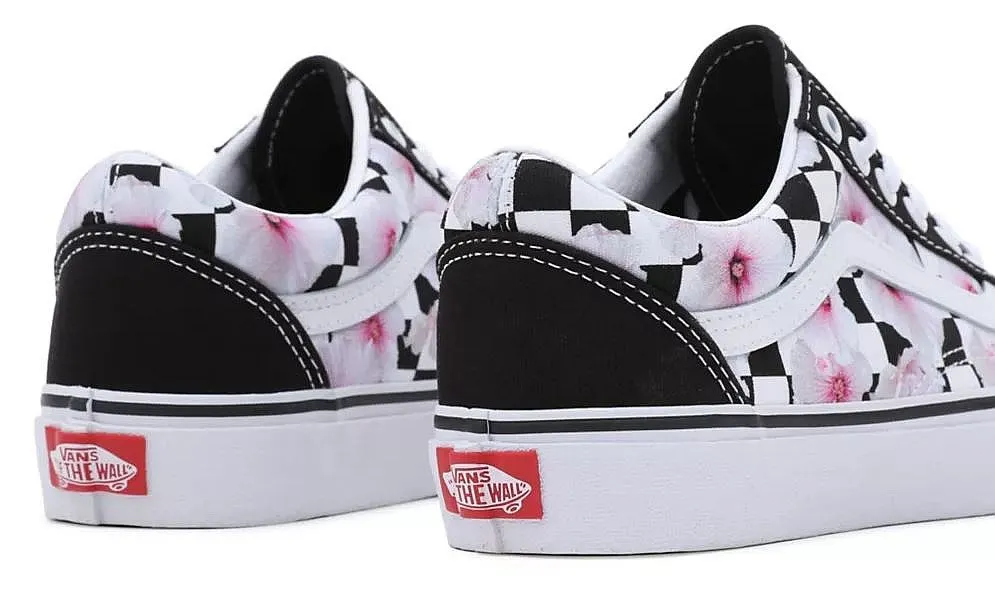 shoes Vans Old Skool - Hibiscus Checkerboard Black - women´s