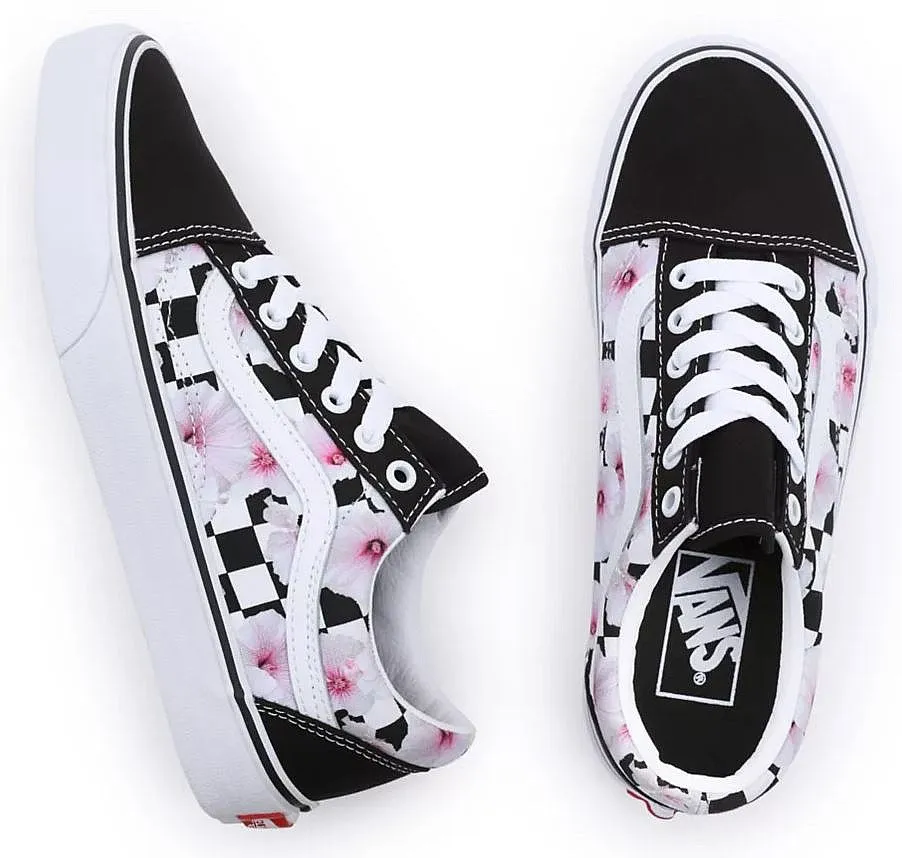 shoes Vans Old Skool - Hibiscus Checkerboard Black - women´s