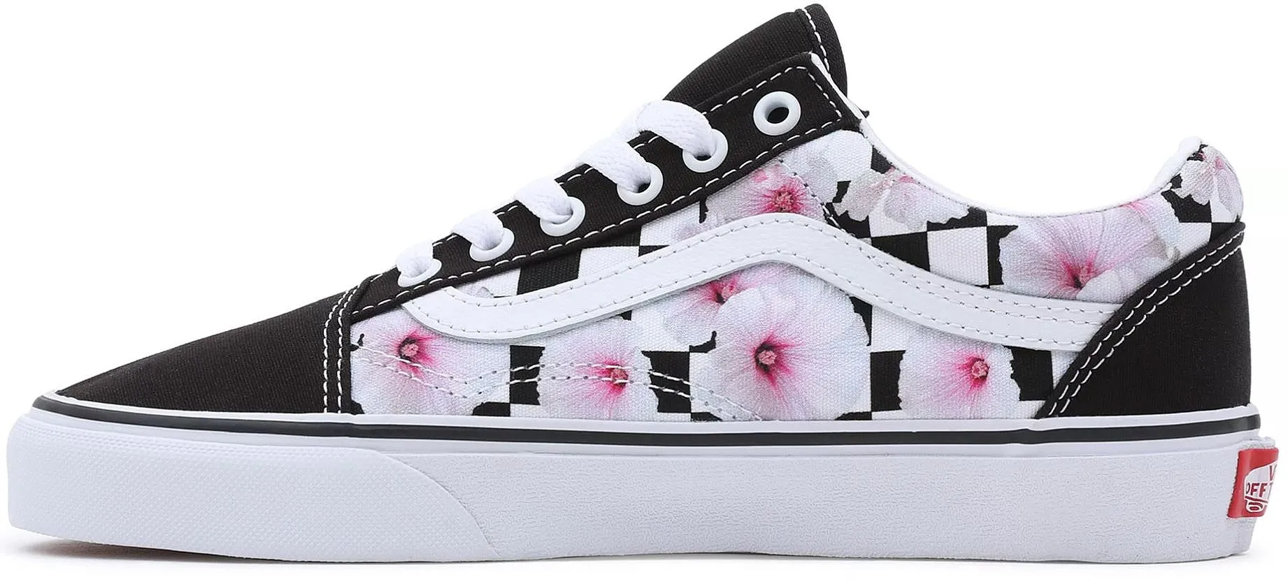 shoes Vans Old Skool - Hibiscus Checkerboard Black - women´s