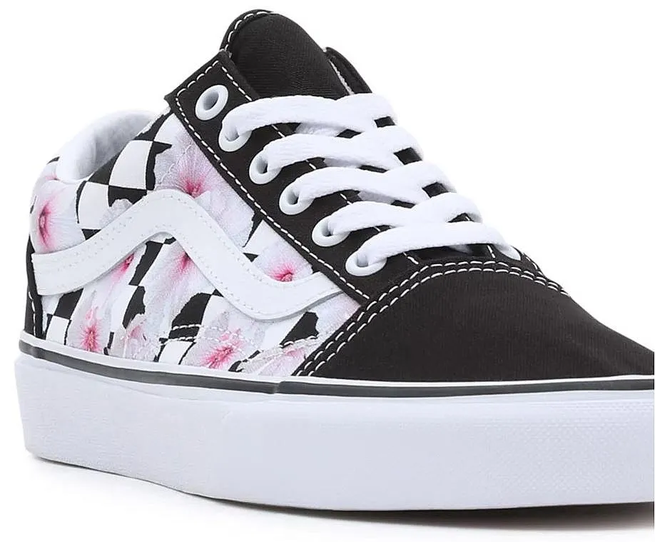 shoes Vans Old Skool - Hibiscus Checkerboard Black - women´s