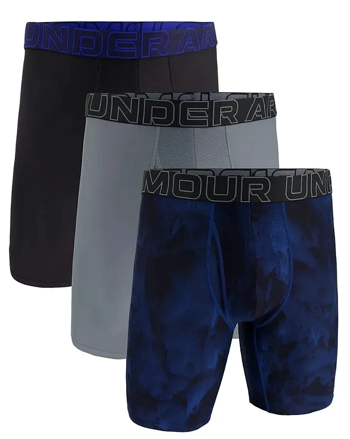 shorts Under Armour Performance Tech Novelty 9in 3 Pack - Blue Camo/Black/Gray - men´s