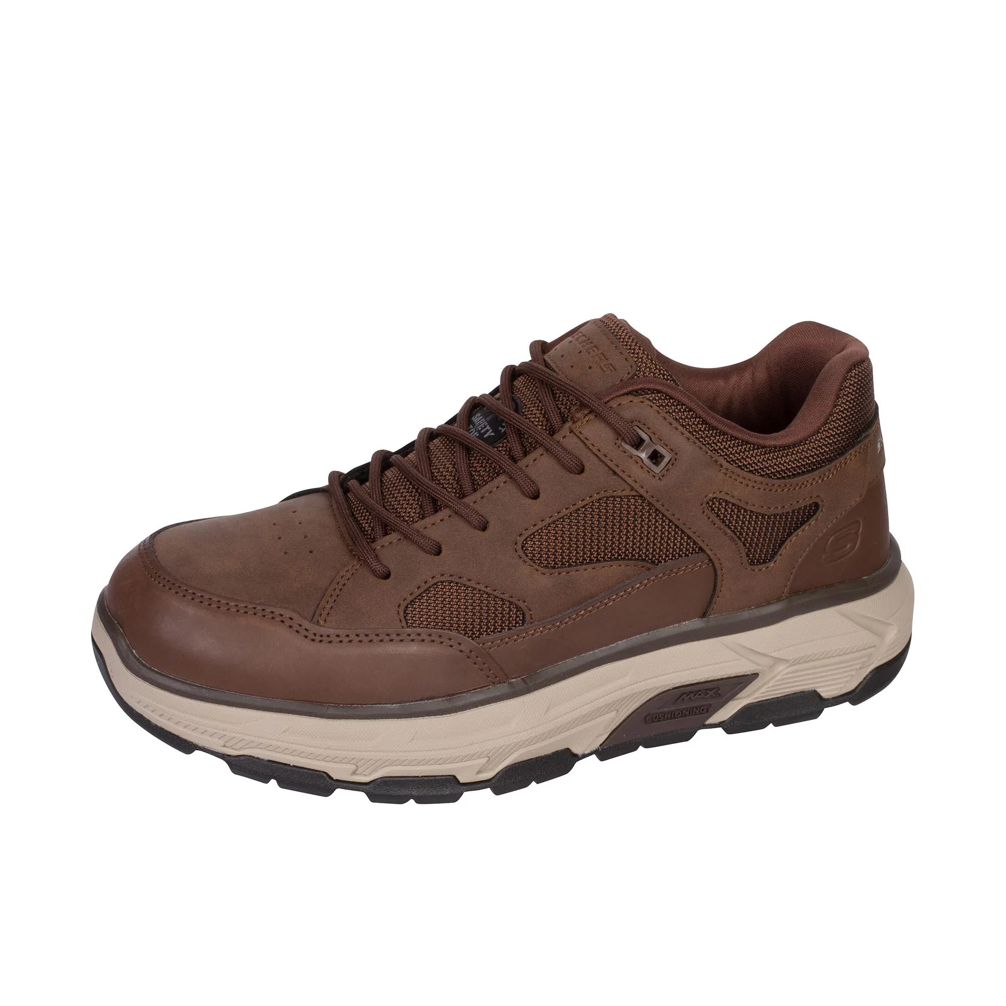 Skechers Max Stout Casual Hiker Steel Toe Brown shoes