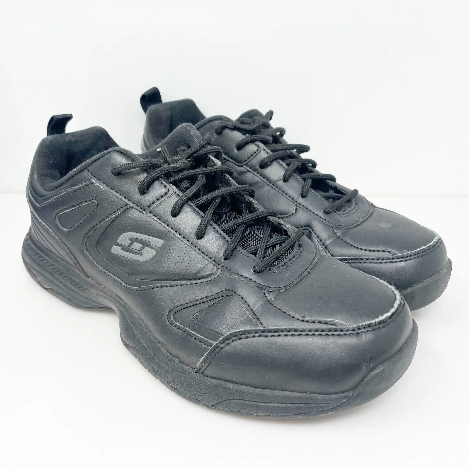 Skechers Mens Relaxed Fit Dighton SR 77111W Black Running Shoes Sneakers Size 8